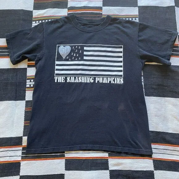 Y2K Smashing Pumpkins Zeitgeist Flag Band Tee Shirt. S/M. Unisex. Preowned. - Picture 9 of 12